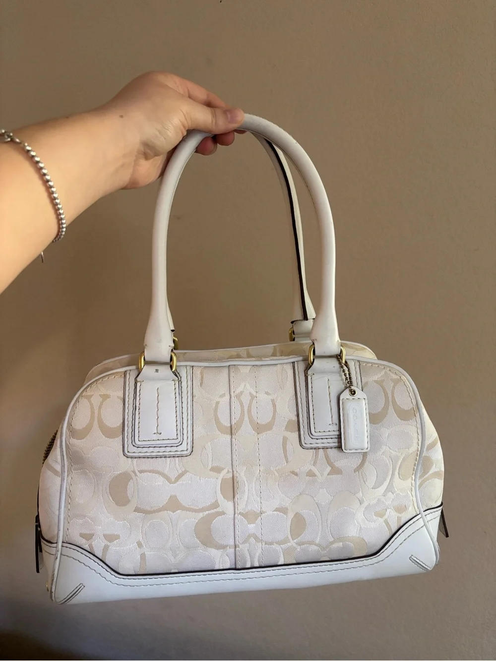 Vintage Y2k Coach Ivory satchel bag